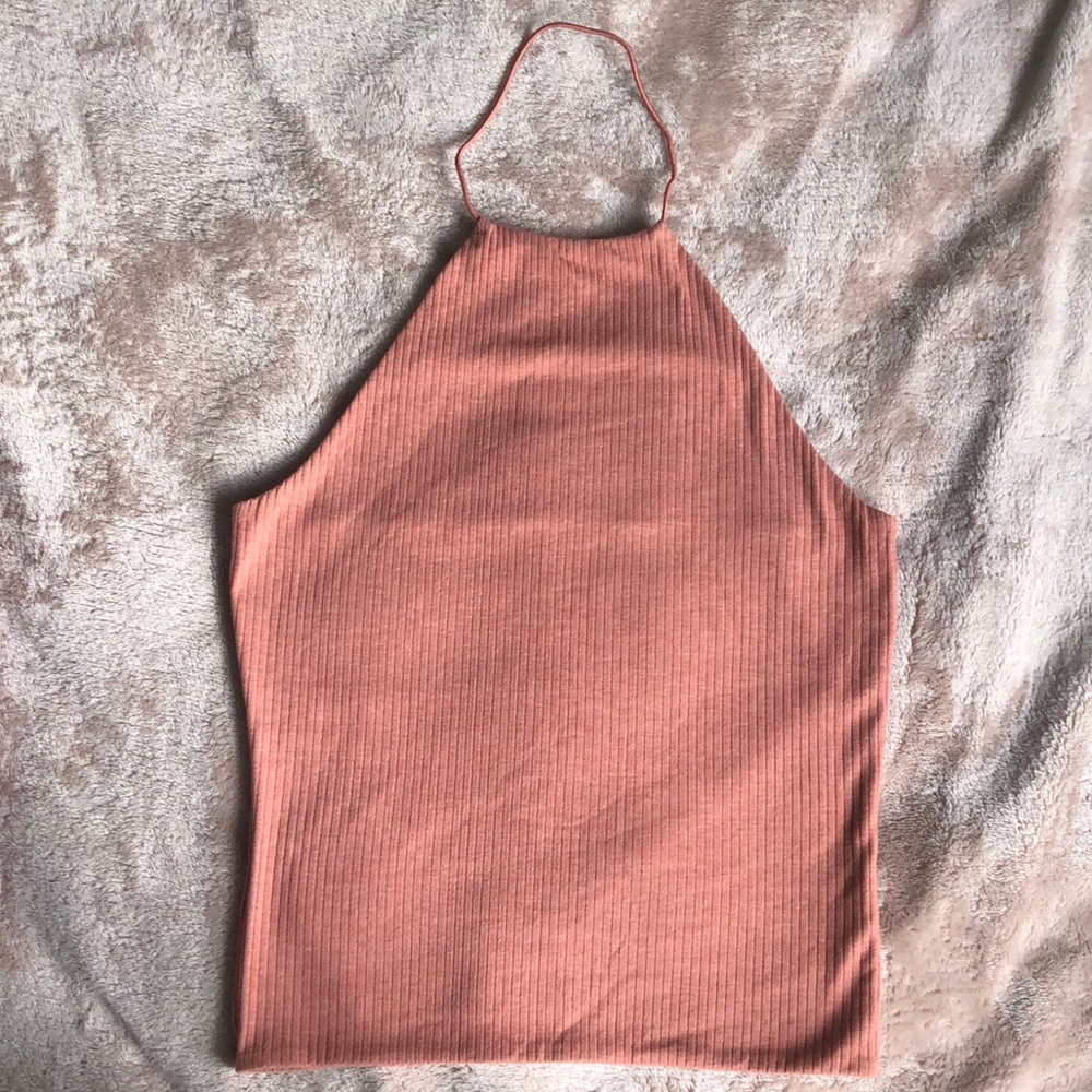 Me To We Salmon Halter Top